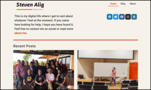 Steven Alig homepage screenshot